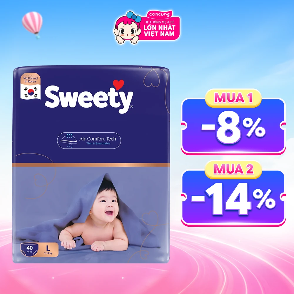 Tã quần Sweety cỡ L 40 miếng