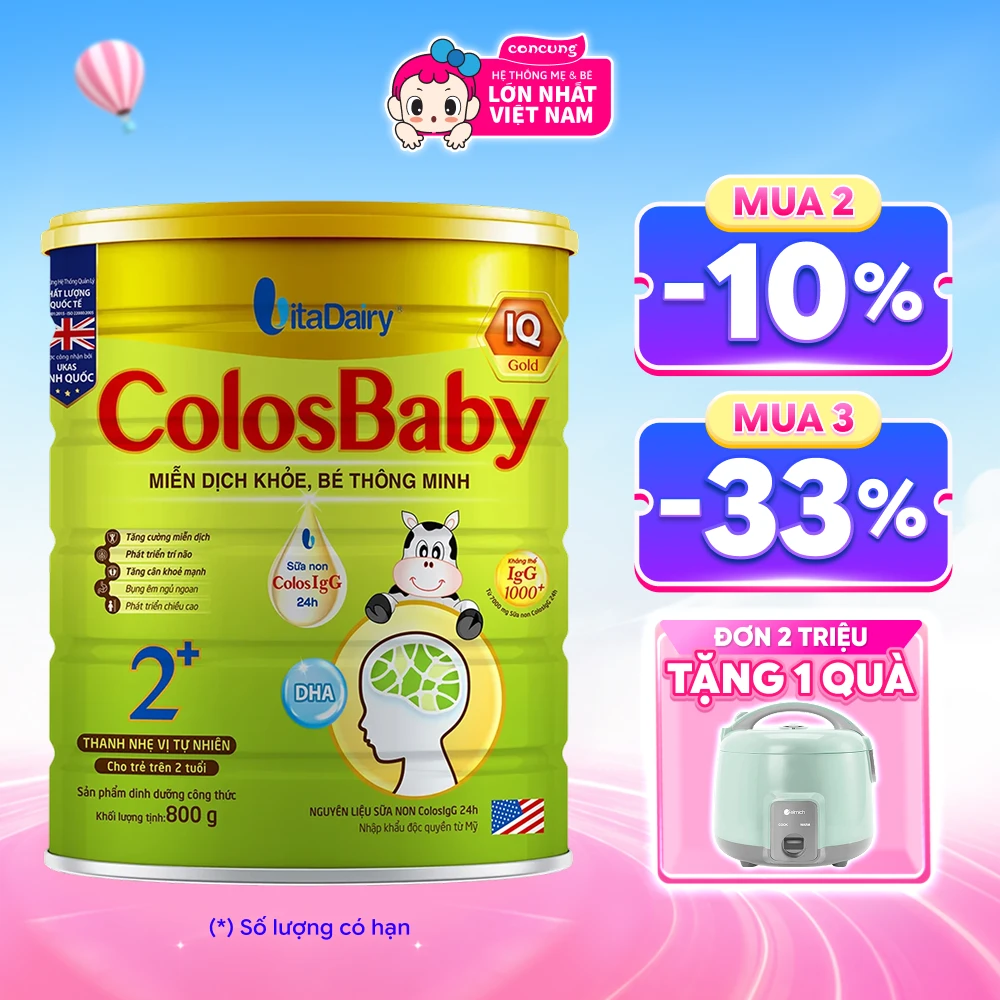 Combo 2 Sữa Colosbaby IQ Gold 2+ 800g (từ 2 tuổi)