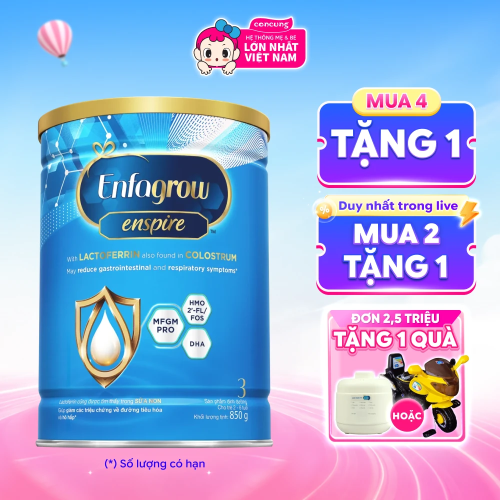 Sữa Enfagrow Enspire 3 850g (2-6 tuổi)