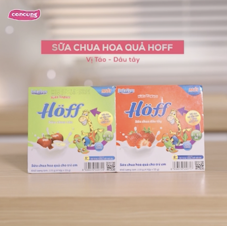 Sữa chua hoa quả Hoff - Táo (Lốc 4 hủ)