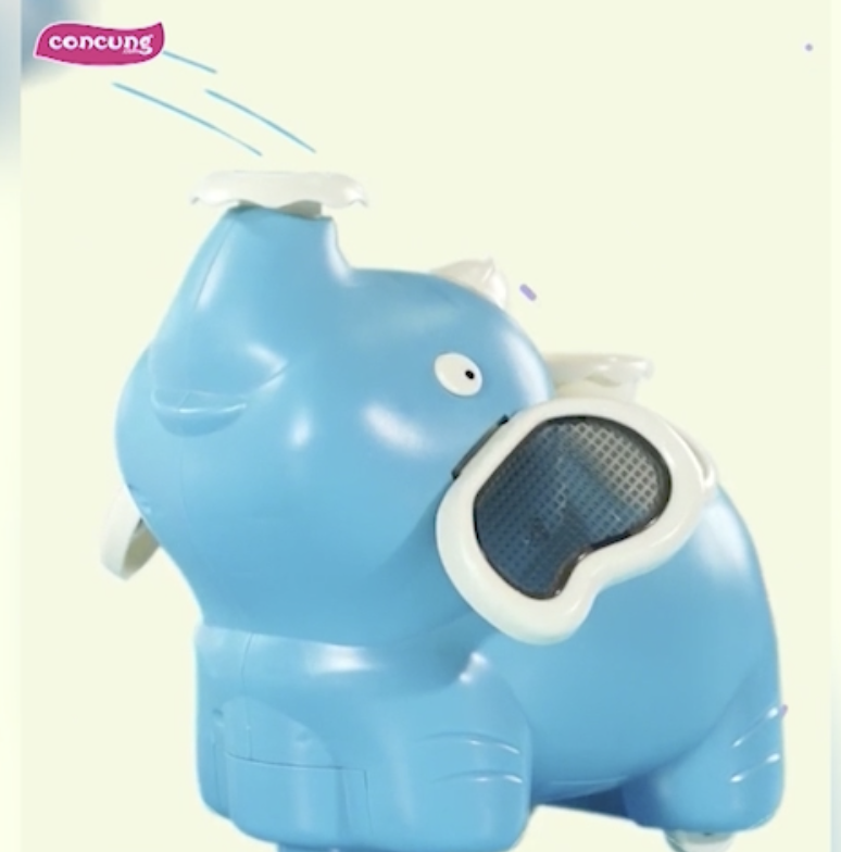 Chú voi thổi bóng và phun sương có nhạc, đèn JS056834 (Xanh)