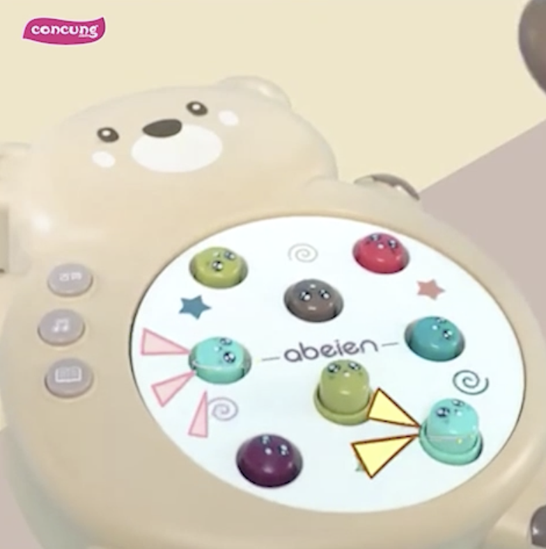 Bộ đập thú hình gấu kèm chức năng phát nhạc, kể chuyện JS056994 (Nâu)