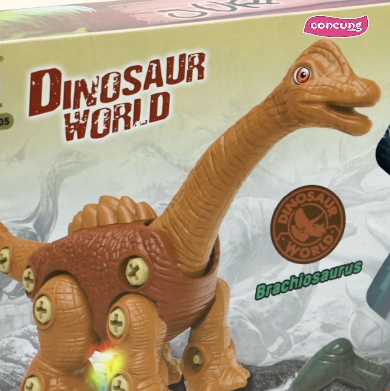 Khủng long cổ dài lắp ráp kèm tua vít có đèn và âm thanh RFD407664