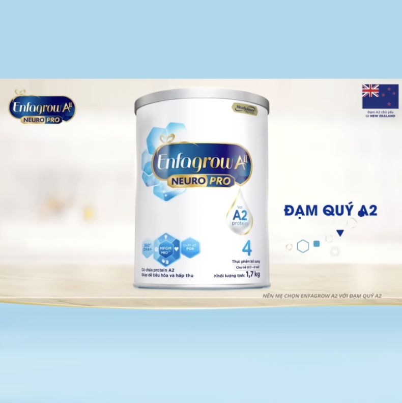 Sữa Enfagrow A2 Neuro Pro số 4 1.7 kg (3 - 6 tuổi)
