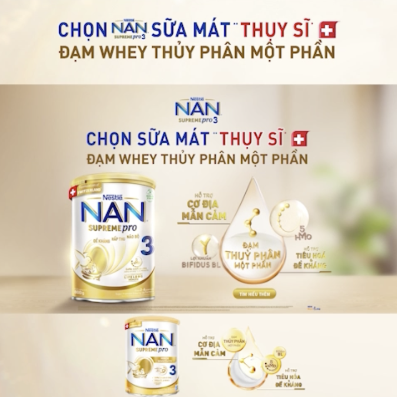 Sữa NAN SUPREME PRO số 3 800g (2-6 tuổi) (giao bao bì ngẫu nhiên) 