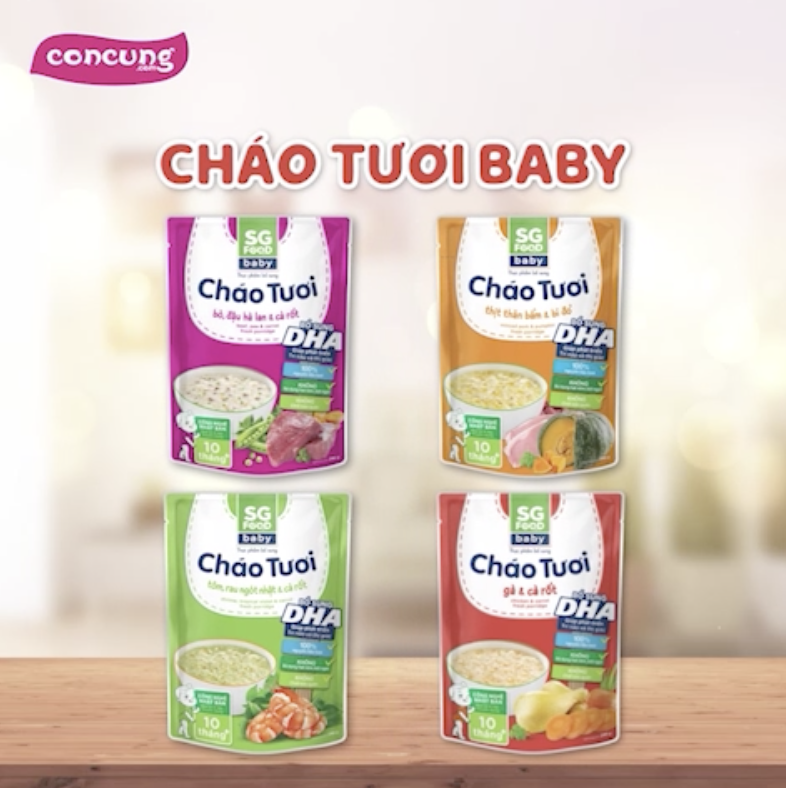 Cháo tươi Baby thịt thăn bằm bí đỏ, SG Food, 7 tháng, 240g