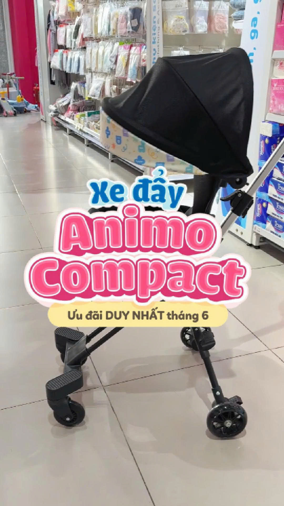 Xe đẩy siêu nhỏ gọn, tiện lợi