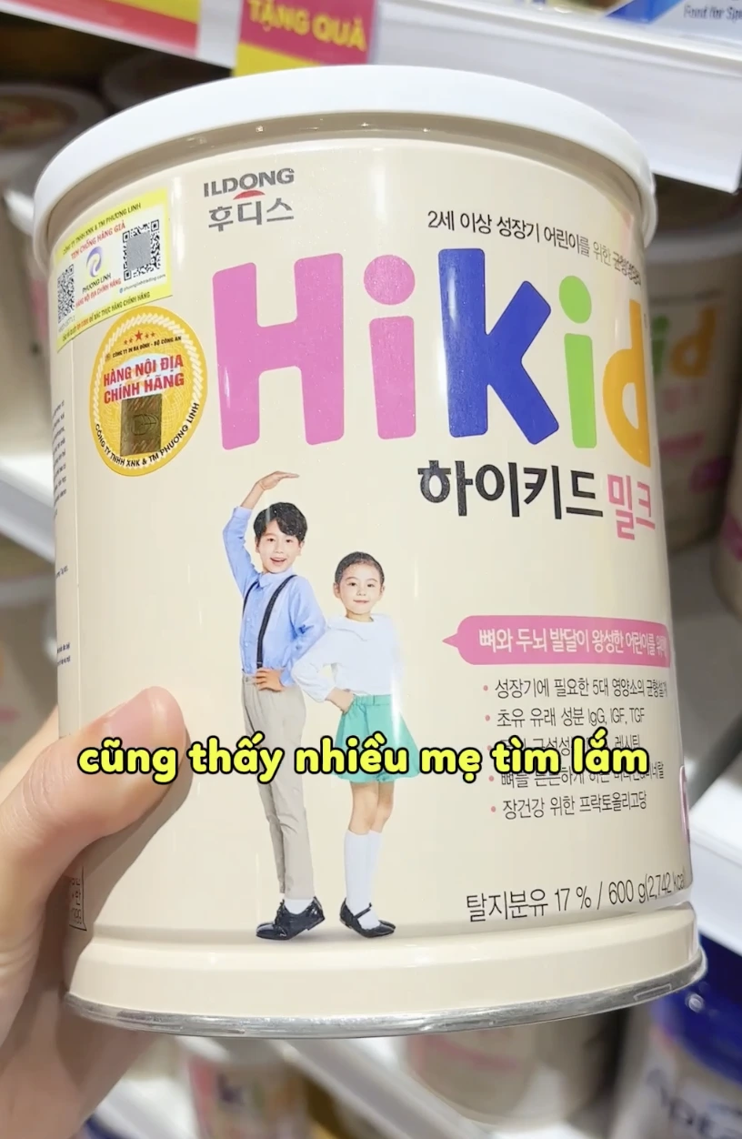 Sữa tăng cao các mẹ có thêm lựa chọn với Hikid nhé