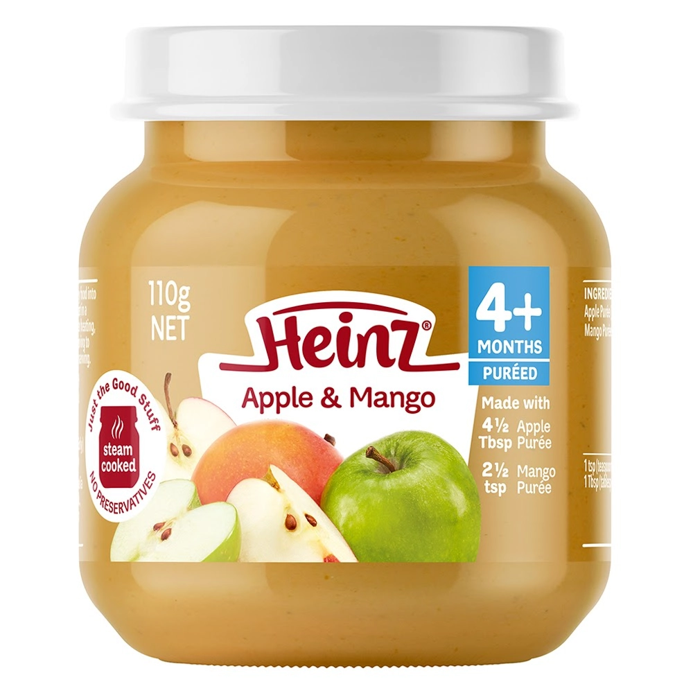 Sản phẩm dinh dưỡng đóng lọ Heinz - Táo, xoài nghiền hương vị tuyệt vời