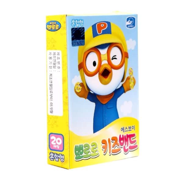    Băng keo cá nhân Pororo Kids Bandage hộp màu vàng