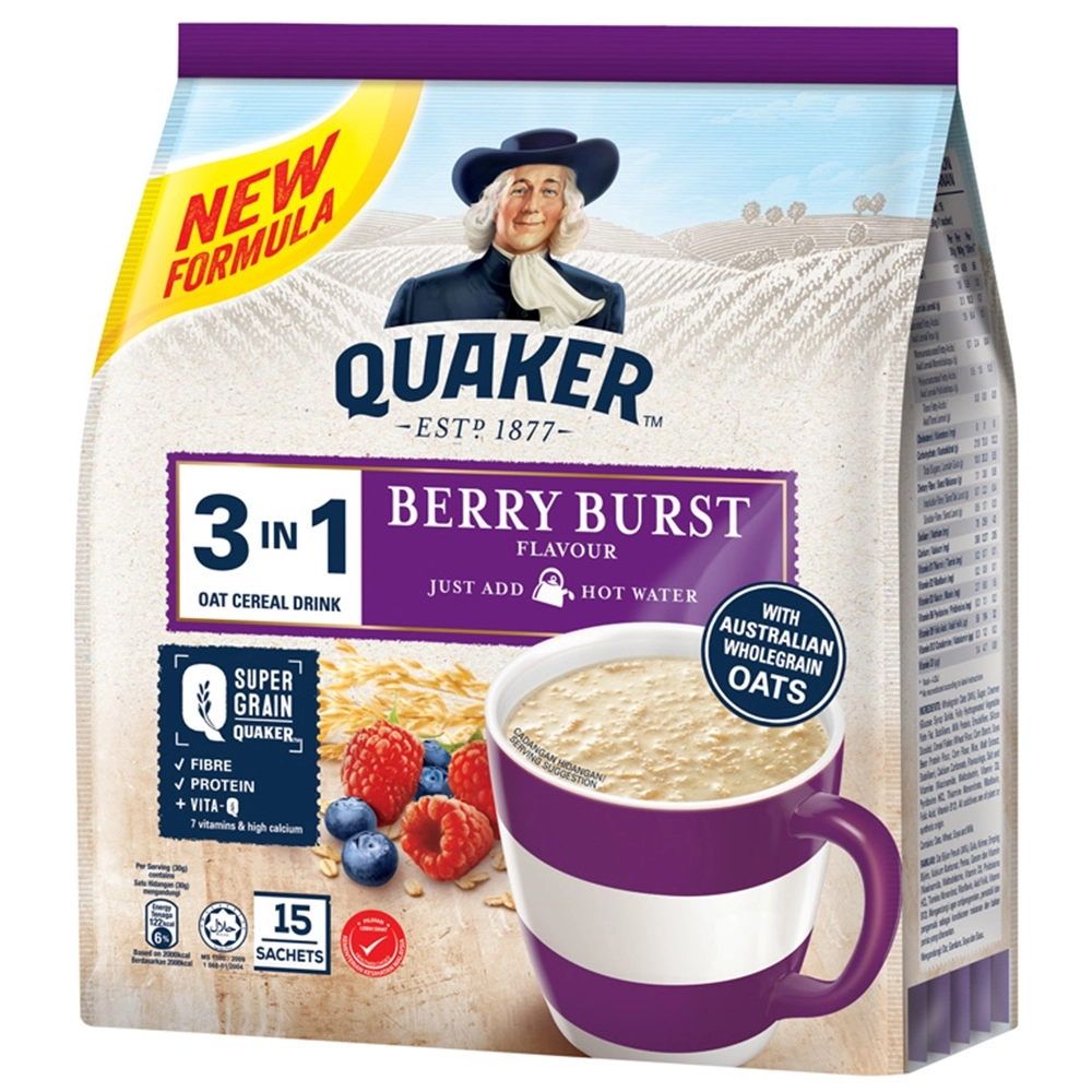 Sản phẩm thức uống yến mạch Quaker 3in1 – Vị Berry Burst dinh dưỡng cho mẹ bầu (Nguồn: Con Cưng)